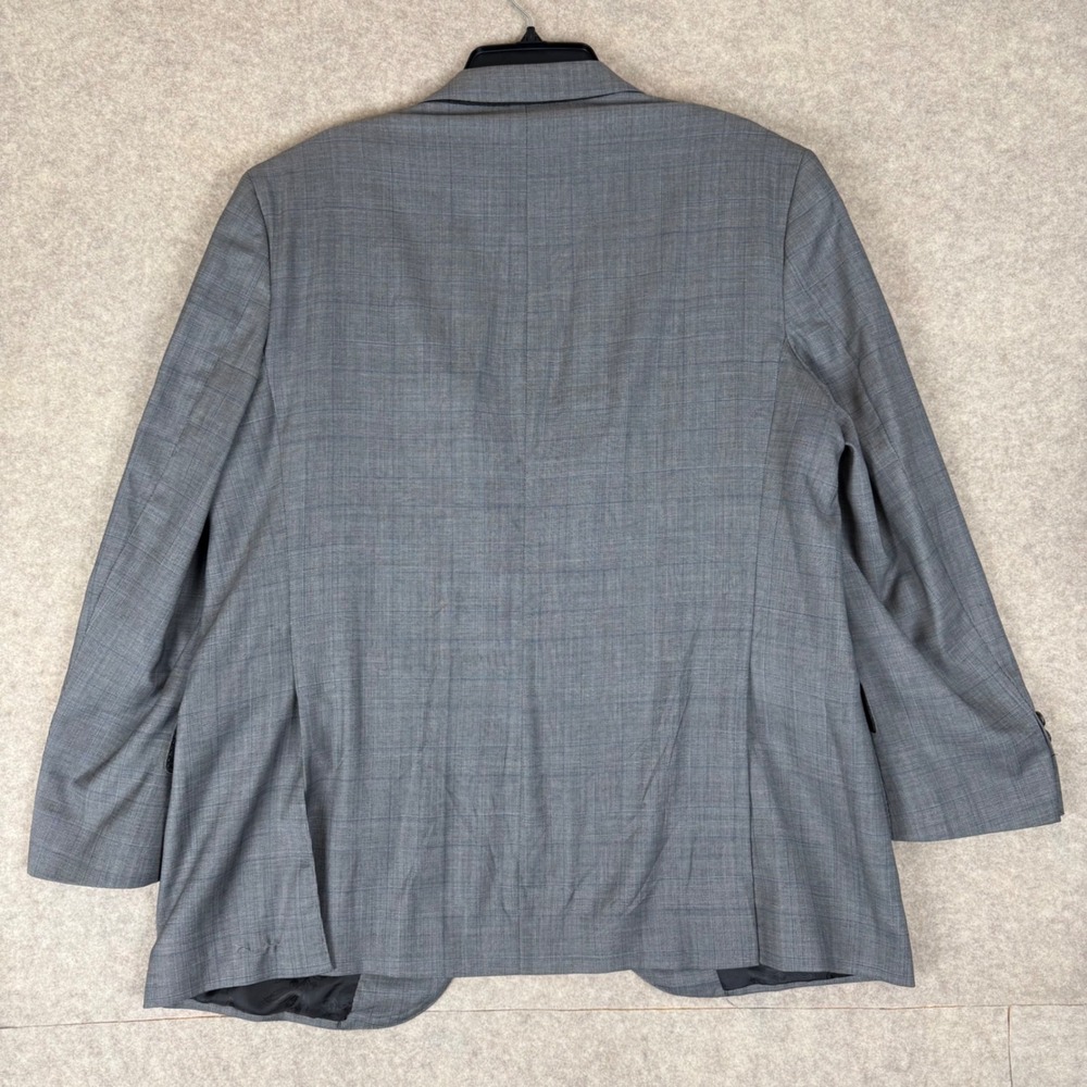 Jos A Bank Reserve Liberty Blazer 42R Cerruti 130s Wool Grey Plaid USA 3301/2FP - Picture 4 of 15